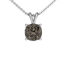 Chelsea Solitaire Pendant in 925 Sterling Silver with Smokey Quartz