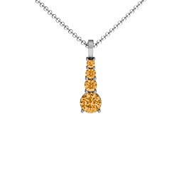 Graduated Line Pendant in 925 Sterling Silver with Citrine