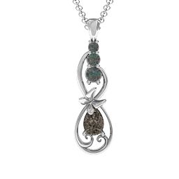 Ornate Butterfly Infinity Pendant in 925 Sterling Silver with Smokey Quartz and Alexandrite