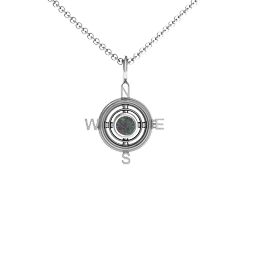 Graduation Compass Pendant in 925 Sterling Silver with Alexandrite