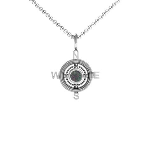 Graduation Compass Pendant – Sterling Silver with Alexandrite
