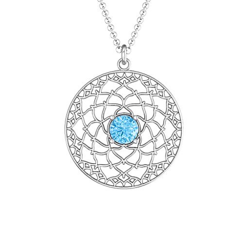 Crown Chakra Pendant – Sterling Silver with Blue Topaz
