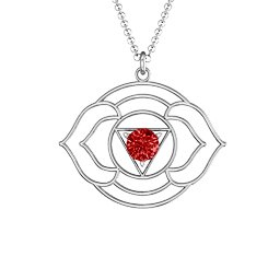 Third Eye Chakra Pendant in 925 Sterling Silver with Garnet