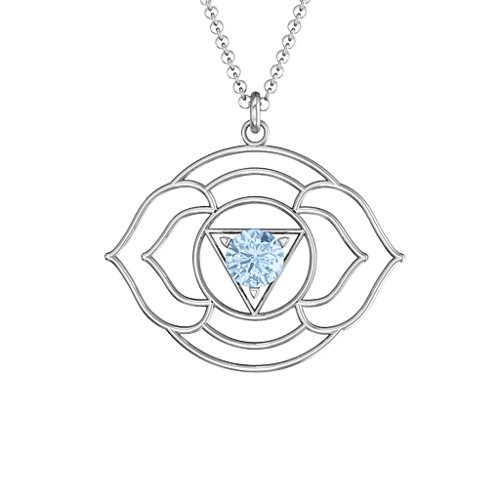 Third Eye Chakra Pendant – Sterling Silver with Aquamarine