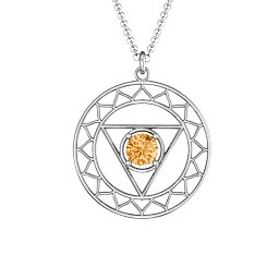 Throat Chakra Pendant in 925 Sterling Silver with Citrine