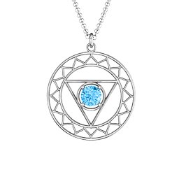 Throat Chakra Pendant in 925 Sterling Silver with Blue Topaz