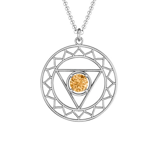 Throat Chakra Pendant – Sterling Silver with Citrine