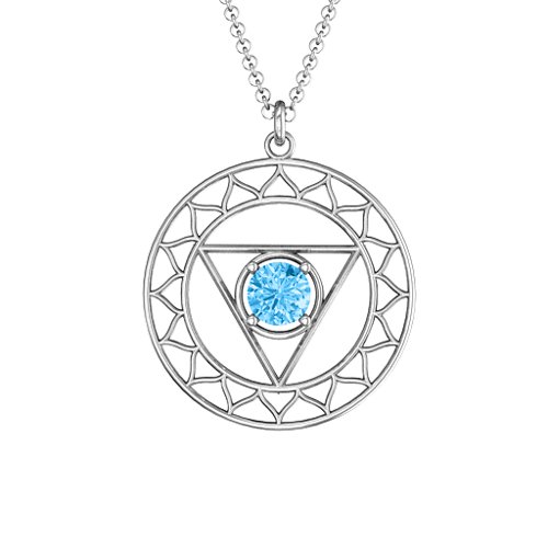 Throat Chakra Pendant – Sterling Silver with Blue Topaz