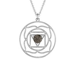 Root Chakra Pendant in 925 Sterling Silver with Smokey Quartz