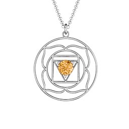 Root Chakra Pendant in 925 Sterling Silver with Citrine