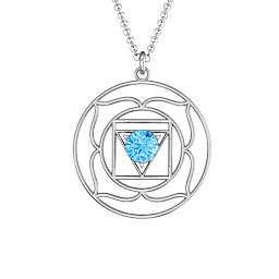 Root Chakra Pendant in 925 Sterling Silver with Blue Topaz
