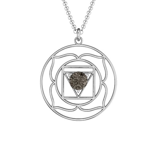 Root Chakra Pendant – Sterling Silver with Smokey Quartz