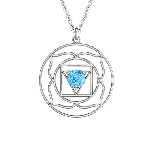 Root Chakra Pendant – Sterling Silver with Blue Topaz