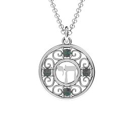 Chai and Stones Pendant in 925 Sterling Silver with Alexandrite