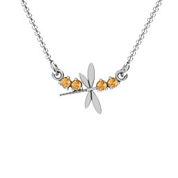 Dragonfly Pendant in 925 Sterling Silver with Citrine