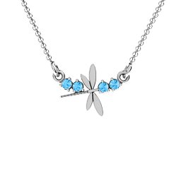 Dragonfly Pendant in 925 Sterling Silver with Blue Topaz