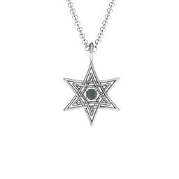 Modern Star of David Pendant in 925 Sterling Silver with Alexandrite
