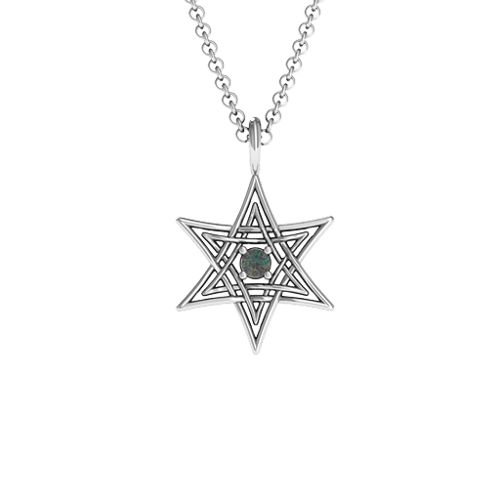 Modern Star of David Pendant – Sterling Silver with Alexandrite