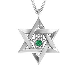 Star of David with Hamsa Pendant