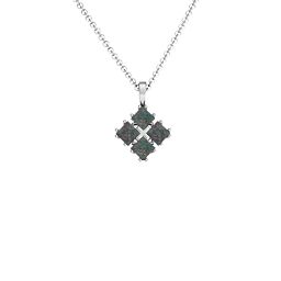 Four Stone Princess Pendant in 925 Sterling Silver with Alexandrite