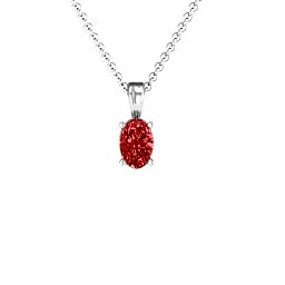 Elegant Oval Stone Pendant in 925 Sterling Silver with Garnet