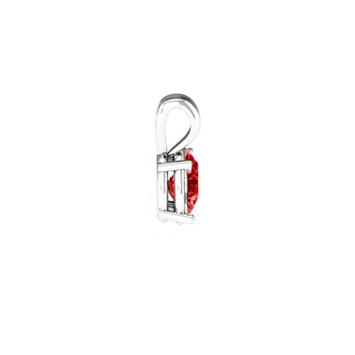 Elegant Oval Stone Pendant – Sterling Silver with Garnet