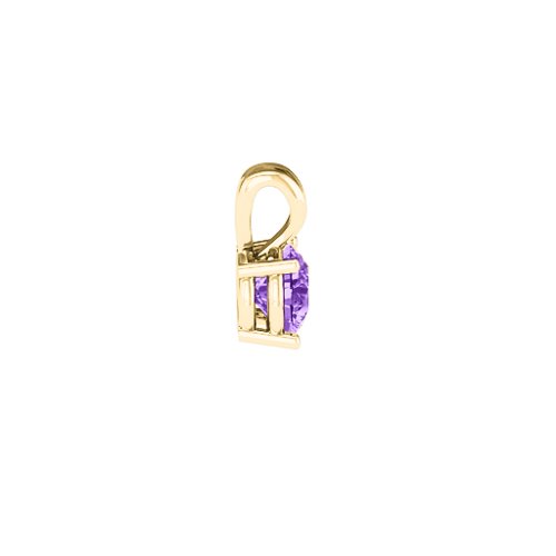 Elegant Round Stone Pendant – 18K Gold Plated Silver with Amethyst