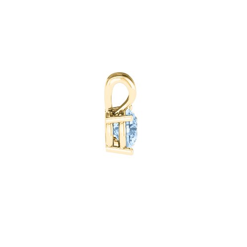 Elegant Round Stone Pendant – 18K Gold Plated Silver with Aquamarine