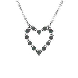 Glistening Heart Pendant in 925 Sterling Silver with Alexandrite