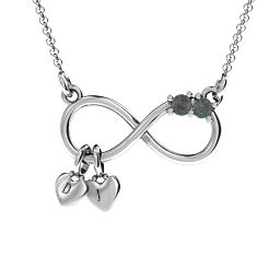 Twice the Love Infinity Pendant in 925 Sterling Silver with Alexandrite