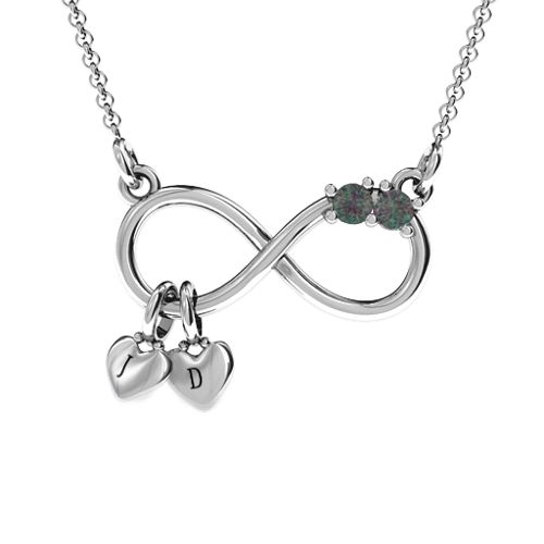 Twice the Love Infinity Pendant – Sterling Silver with Alexandrite