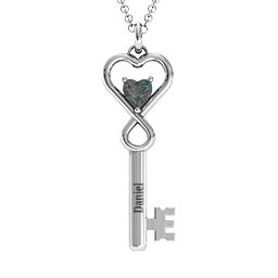 Key to Her Heart Infinity Pendant in 925 Sterling Silver with Alexandrite