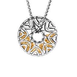 Endless Love Caged Stones Pendant in 925 Sterling Silver with Citrine