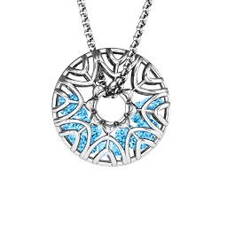 Endless Love Caged Stones Pendant in 925 Sterling Silver with Blue Topaz