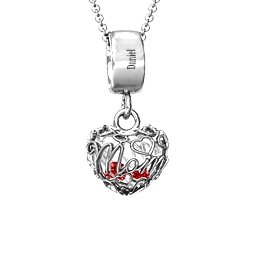 Engravable Mom Heart Cage Pendant with 2-4 Gemstones in 925 Sterling Silver with Garnet and Amethyst