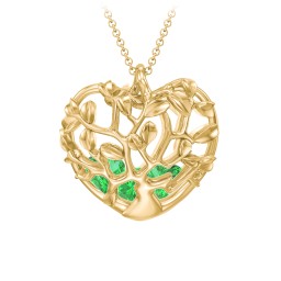 Family Tree Caged Heart Pendant