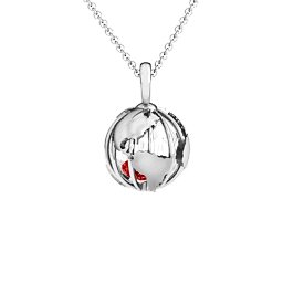 On Top of the World Pendant in 925 Sterling Silver with Garnet