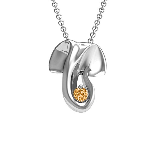 Ganesh Yoga Pendant – Sterling Silver with Citrine