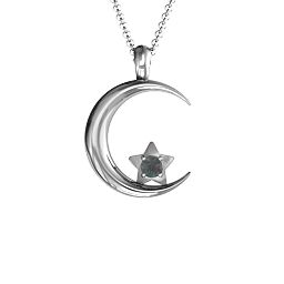 Moonlight Love Pendant in 925 Sterling Silver with Alexandrite