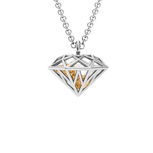 Diamond Cage Pendant with 1 - 4 Gemstones – Sterling Silver with Citrine