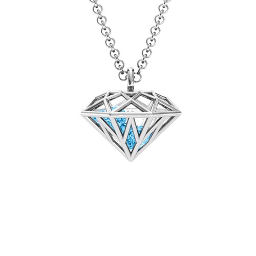 Diamond Cage Pendant with 1 - 4 Gemstones – Sterling Silver with Blue Topaz