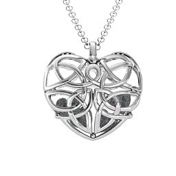 Celtic Trinity Knot Caged Heart Pendant in 925 Sterling Silver with Alexandrite, Aquamarine, and Emerald