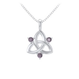 Three Stone Classic Celtic Trinity Knot Pendant