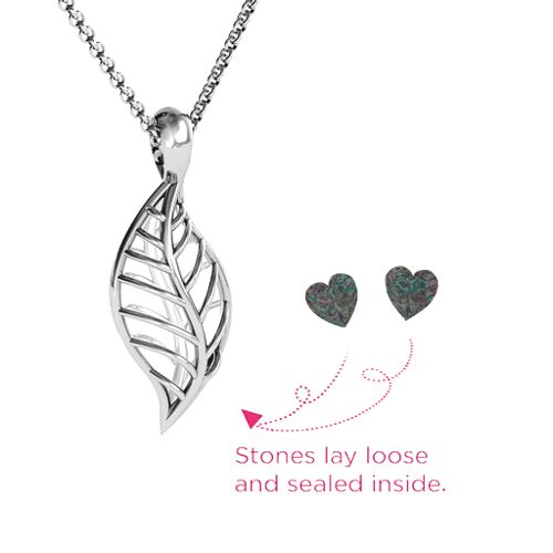 Mini Encourage-Mint Cage Leaf Pendant – Sterling Silver with Alexandrite