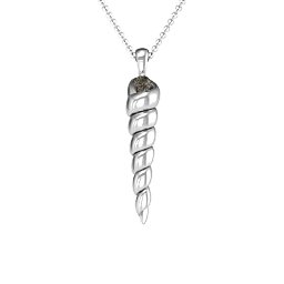 Unicorn Horn Necklace in 925 Sterling Silver with Smokey Quartz