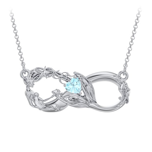 Magical Mermaid Infinity Necklace – Sterling Silver with Aquamarine