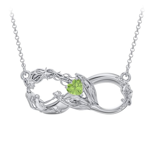 Magical Mermaid Infinity Necklace – Sterling Silver with Peridot