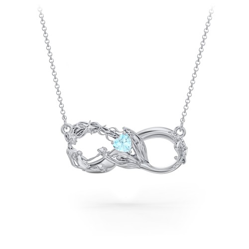 Magical Mermaid Infinity Necklace – Sterling Silver with Aquamarine