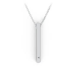 Vertical 3D Bar Necklace with Engraving in 925 Sterling Silver