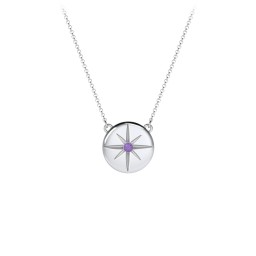 Disc Pendant with Star Set Gemstone